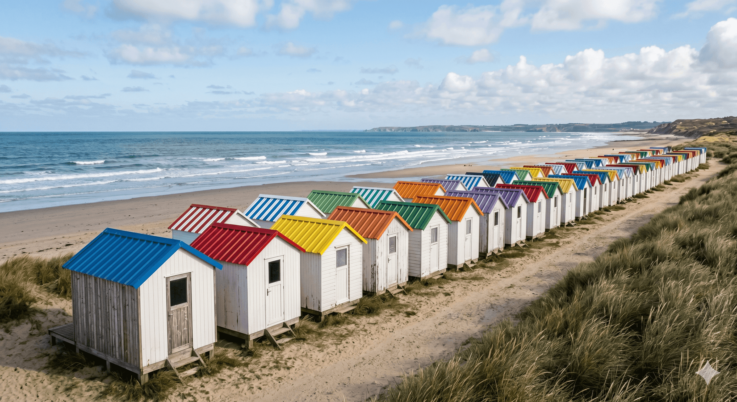 Cabines de plage de Gouville-sur-Mer